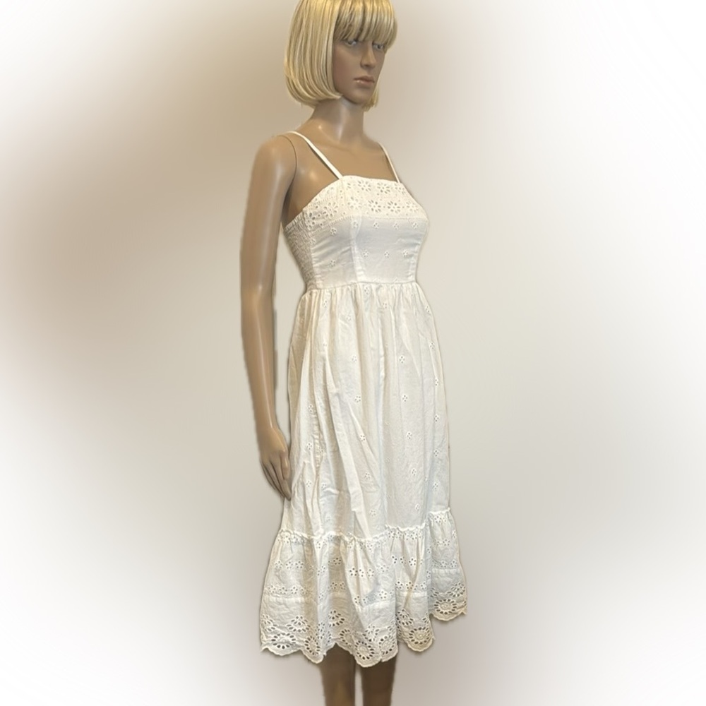 Elegant White Eyelet Dress size Small